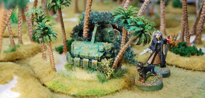 Exploring the wreck, deep in the jungle.